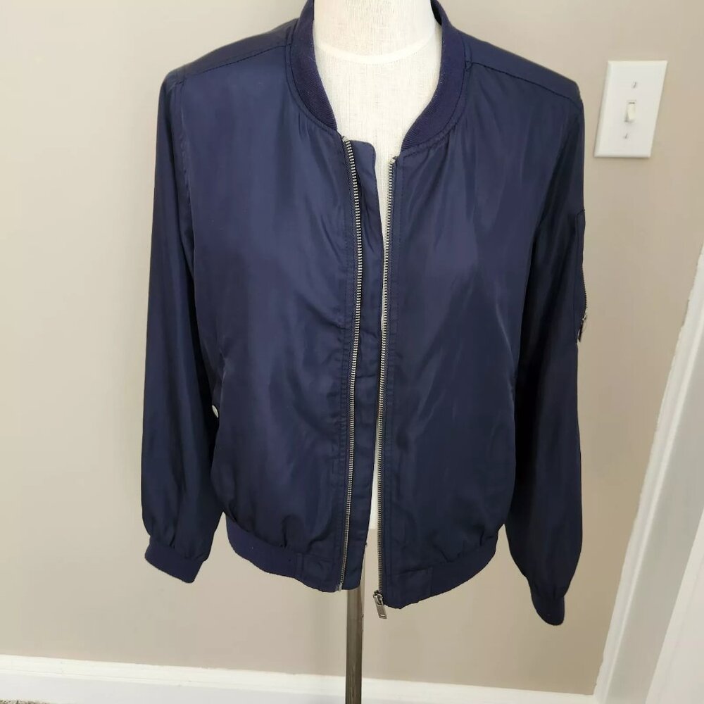 Succo blue bomber jacket satin size XL juniors size